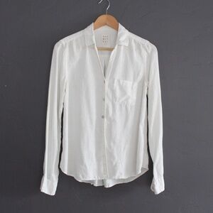 White linen button down shirt